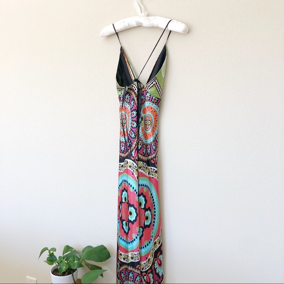 Neiman 100% Silk Maxi Dress Paisley Etro Style S - Picture 6 of 13
